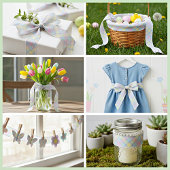 Pastel kariert satinband