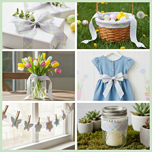 Pastel kariert satinband