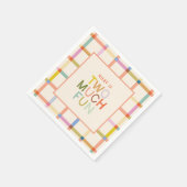 Pastel Kariert "Two Much Fun" 2. Geburtstag Custom Serviette (Ecke)