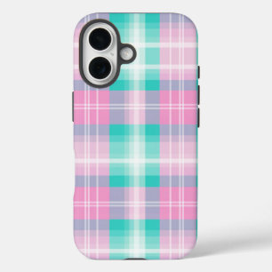 Pastel karierte Frühlingsfarben angenehm iPhone 16 Hülle