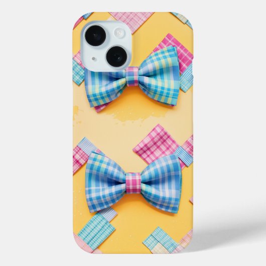 Pastel Karierte Niedliche Bow-Krawatte Case-Mate iPhone Hülle (Rückseite)