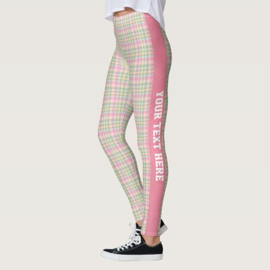 Pastel Karierte Personalisierte Leggings (Links)