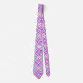 Pastel Kariertes Muster Classic Neck Tie Krawatte (Vorderseite)