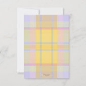 Pastel Kariertes neutrales Baby Foto Danke Karte (Rückseite)