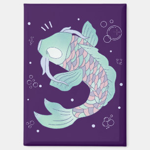 Pastel-Karpfen   Whimsische Volkskunst Unterwasser Magnet