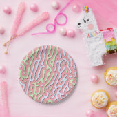 Pastel Kawaii Abstrakt-farbiger Spritzer Design Pappteller (Party)
