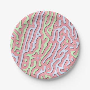 Pastel Kawaii Abstrakt-farbiger Spritzer Design Pappteller