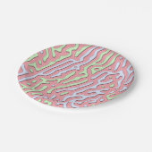 Pastel Kawaii Abstrakt-farbiger Spritzer Design Pappteller (Schrägansicht)