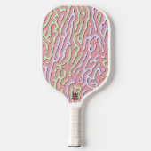 Pastel Kawaii Abstrakt-farbiger Spritzer Design Pickleball Schläger (Rückseite)