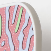 Pastel Kawaii Abstrakt-farbiger Spritzer Design Pickleball Schläger (Linke Seite)