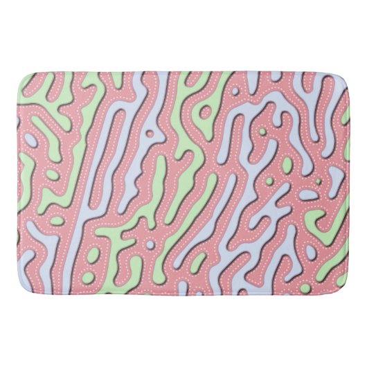 Pastel Kawaii Abstrakt-farbiges Squiggle-Design Badematte (Vorderseite)