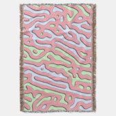 Pastel Kawaii Abstrakt-farbiges Squiggle-Design Decke (Vorderseite Vertikal)