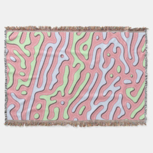 Pastel Kawaii Abstrakt-farbiges Squiggle-Design Decke