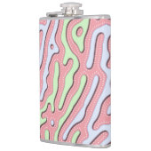 Pastel Kawaii Abstrakt-farbiges Squiggle-Design Flachmann (Links)