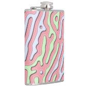 Pastel Kawaii Abstrakt-farbiges Squiggle-Design Flachmann (Rechts)