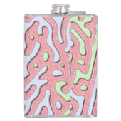 Pastel Kawaii Abstrakt-farbiges Squiggle-Design Flachmann (Rückseite)
