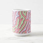 Pastel Kawaii Abstrakt-farbiges Squiggle-Design Kaffeetasse (Mittel)