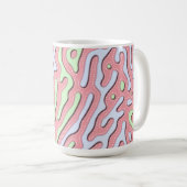 Pastel Kawaii Abstrakt-farbiges Squiggle-Design Kaffeetasse (VorderseiteRechts)