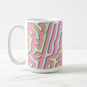 Pastel Kawaii Abstrakt-farbiges Squiggle-Design Kaffeetasse