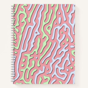 Pastel Kawaii Abstrakt-farbiges Squiggle-Design Notizblock