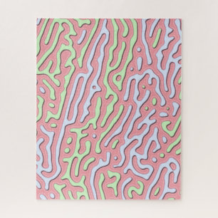 Pastel Kawaii Abstrakt-farbiges Squiggle-Design Puzzle