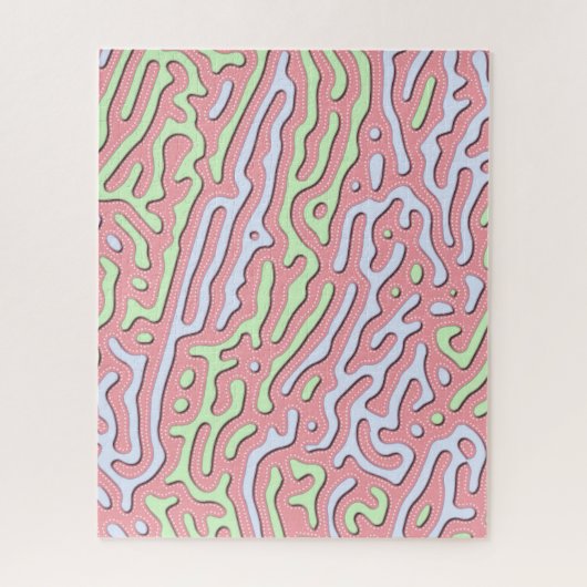 Pastel Kawaii Abstrakt-farbiges Squiggle-Design Puzzle (Vertikal)