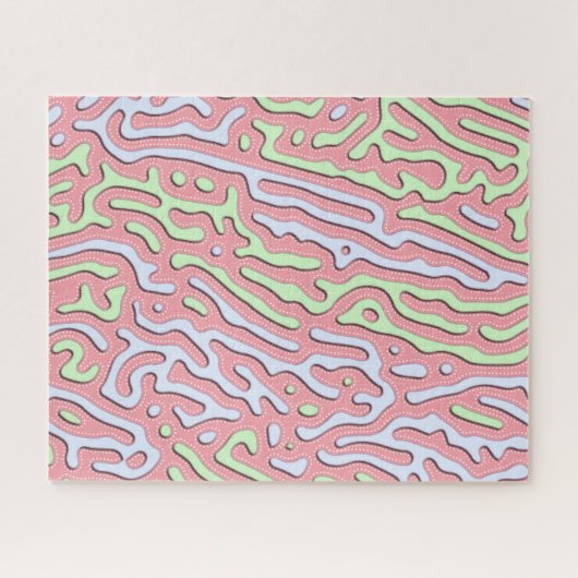 Pastel Kawaii Abstrakt-farbiges Squiggle-Design Puzzle (Horizontal)