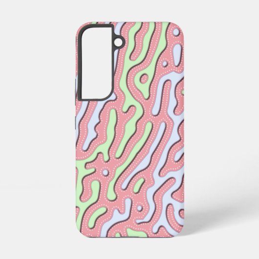 Pastel Kawaii Abstrakt-farbiges Squiggle-Design Samsung Galaxy Hülle (Rückseite)