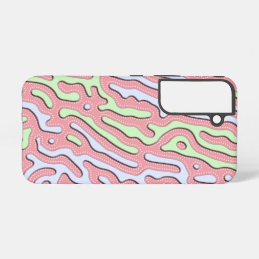 Pastel Kawaii Abstrakt-farbiges Squiggle-Design Samsung Galaxy Hülle (Rückseite (Horizontal))