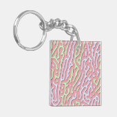 Pastel Kawaii Abstrakt-farbiges Squiggle-Design Schlüsselanhänger (Vorderseite links)