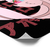 Pastel Kawaii Axolotl Strawberry Milkshake Japanes Poster (Ecke)