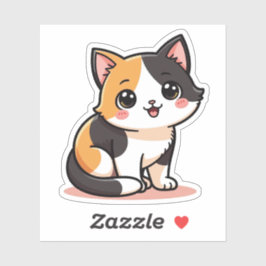 Pastel Kawaii Calico Cat Sticker Geschenk