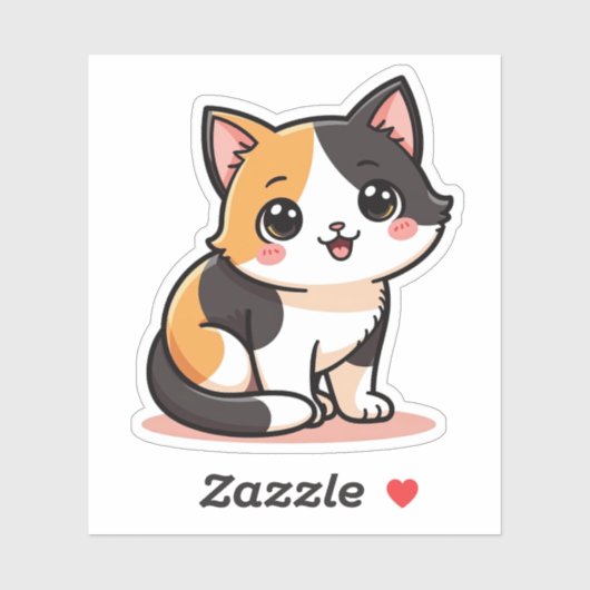Pastel Kawaii Calico Cat Sticker Geschenk (Blatt)