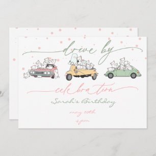 Pastel Kawaii Cats Überraschungsfeier Parade Einladung