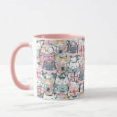 Pastel Kawaii Character Collage Tasse (Links)
