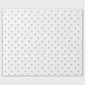 Pastel Kawaii Cloud Muster Wrapping Paper Roll Geschenkpapier (Flach)