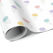 Pastel Kawaii Cloud Muster Wrapping Paper Roll Geschenkpapier (Rolleneckpunkt)