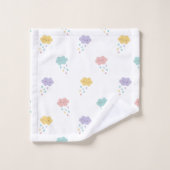 Pastel Kawaii Cloud Pattern Badetuch Set (Waschlappen)