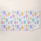 Pastel Kawaii Cloud Pattern Beach Handtuch (Vorderseite)