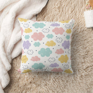 Pastel Kawaii Cloud Pattern Drehkissen Kissen