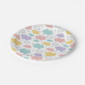 Pastel Kawaii Cloud Pattern Paper-Teller Pappteller (Schrägansicht)