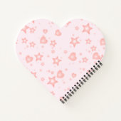 Pastel Kawaii Hearts & Stars – Cute Girly Pink Notizblock (Rückseite)
