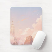 Pastel kawaii lofi Stadt Mousepad (Mit Mouse)