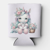 Pastel Kawaii Unicorn Doll with Flower Basket Dosenkühler (Vorderseite)