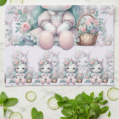 Pastel Kawaii Unicorn Doll with Flower Basket Geschirrtuch (Gefaltet)