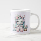 Pastel Kawaii Unicorn Doll with Flower Basket Jumbo-Tasse (Rechts)