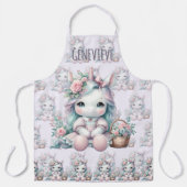 Pastel Kawaii Unicorn Doll with Flower Basket Schürze (Vorderseite)