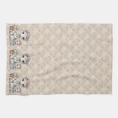 Pastel Kawaii Unicorn Mutter Tochter Duo Beige Geschirrtuch (Horizontal)