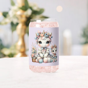 Pastel Kawaii Unicorn Mutter Tochter Duo Lavender Dosenglas