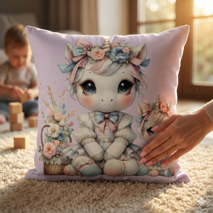 Pastel Kawaii Unicorn Mutter Tochter Duo Lavender Kissen
